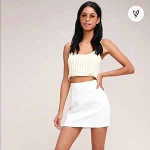 NWT Free People Modern Femme White Denim Mini Skirt!